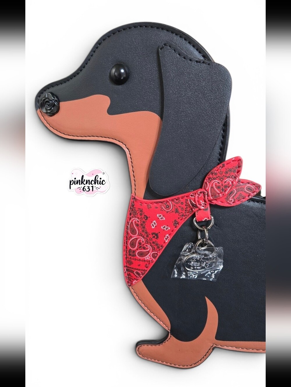 SOLD! Betsey Johnson Kitsch Cowboy Dachshund Purse Satchel Crossbody Handbag - Picture 6 of 9